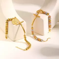 Pulsera de San Benito con Cruz – Protección y Fe en Acero Inoxidable - Eleganzie