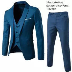 Trajes para hombres elegantes, Blazers de 3 piezas, 2 conjuntos, chaquetas de boda, chaleco, pantalones, moda de lujo, traje completo clásico, traje Formal 2025 - tienda en línea