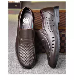 Zapatos de cuero genuino, mocasines para Hombre, zapatos de cuero informales de negocios, mocasines suaves clásicos, zapatos planos transpirables para Hombre - tienda en línea