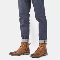Talla 7-13 Botines para hombre Botas de cuero para hombre Bota de marca para hombre # AL605 on internet