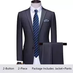 Image of Trajes de hombre, Blazers de boda, 3 piezas, 2 conjuntos elegantes, chaquetas de negocios de lujo de alta calidad, chaleco, pantalones, traje Formal coreano 2024