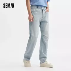 Semir-pantalones vaqueros de Estilo Vintage para hombre, pantalón de paracaidista de pierna recta, holgado, a la moda, novedad de verano, 2024 - buy online