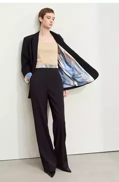 Amii-abrigo de sastre minimalista para mujer, chaqueta holgada de longitud media con cuello de solapa y estampado de retazos, para oficina, novedad de otoño, 2024, 12443016 - tienda en línea