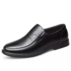 Imagen de Zapatos de cuero genuino, mocasines para Hombre, zapatos de cuero informales de negocios, mocasines suaves clásicos, zapatos planos transpirables para Hombre