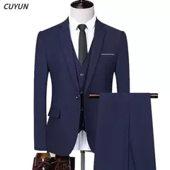 Traje para hombre, boda, 3 piezas, 2 conjuntos, Blazers, chaquetas elegantes de alta calidad, chaleco, pantalones, abrigos de lujo, ropa clásica Formal 2024