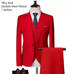Trajes de boda para hombres Blazers 3 piezas boda negocios 2 conjuntos chaleco pantalones abrigos chaquetas clásicas completas de lujo formales