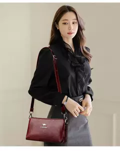 Bolsos de hombro tipo bandolera de piel sintética de alta calidad para mujer, bolsos de lujo para madre 2025, bolso de mano tipo mensajero para mujer, bolso de mano de dos capas