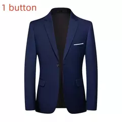 Blazer de moda para hombre, traje Formal profesional ajustado de Caballero de boda, informal de negocios, Color sólido, estilo británico - online store
