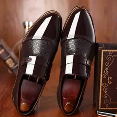 Zapatos formales versátiles y elegantes para hombre, zapatos de cuero con hebilla, talla grande, para boda en internet