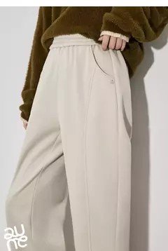 TOYOUTH, pantalones informales de lana para mujer, Otoño Invierno 20224, nueva cintura media, pantalones Harem ajustados y gruesos cálidos hasta el tobillo - Eleganzie