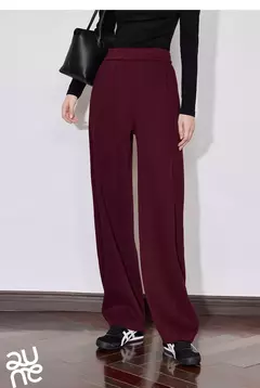 TOYOUTH pantalones de chándal informales de lana para mujer 2024 Otoño e Invierno nueva cintura elástica Ankela pantalones largos de plátano cálidos gruesos rojos