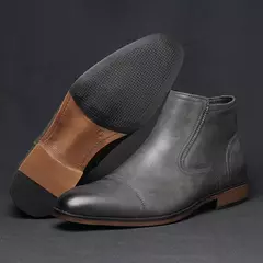 Botas cómodas de cuero al tobillo para hombres Botas para hombres Marca de moda - Eleganzie