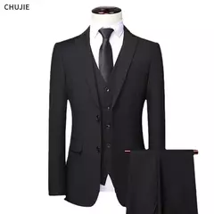 Traje de hombre para boda, 3 piezas, 2 conjuntos, Blazers, chaquetas elegantes, chaleco, pantalones, abrigos de negocios de lujo, Formal coreano de alta calidad 2024