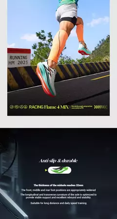 Image of Zapatillas de correr para hombre 361 grados Flame 4,0 MIX, zapatillas de carreras para maratón con placa de carbono, zapatillas deportivas estables resistentes al desgaste para correr para hombre 672512204