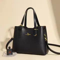 Bolsos de viaje de 3 capas para mujer, bandolera de mano de cuero Pu suave de canguro de alta calidad, bandolera - tienda en línea