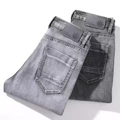 Sulee-pantalones vaqueros clásicos para hombre, Jeans azules, elásticos avanzados, rectos, de algodón, talla grande, 2024 on internet
