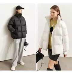 AMII minimalista 2024 nueva chaqueta de plumas para mujer abrigo de pan sólido corto mujer calidad moda suelta prendas de vestir exteriores de invierno 12344023 - online store