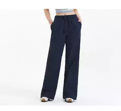 Semir pantalones casuales para mujer que absorben la humedad ajuste relajado pierna ancha 2025 nuevo verano sensación fresca protección solar pantalones largos - comprar en línea