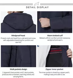 ICEbear 2023 chaquetas de invierno para hombres abrigo de algodón casual parkas acolchadas de longitud media MWD3061D