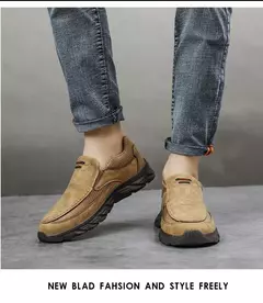 Zapatos informales de cuero para hombre, mocasines transpirables, zapatillas de deporte para hombre, calzado plano de cuero cómodo, zapatillas de deporte para hombre 2024 - tienda en línea