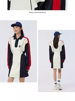 Semir-vestido holgado adelgazante para mujer, Polo a juego de colores, primavera 2023 - tienda en línea