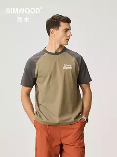 SIMWOOD 2025 novedad de verano 240gsm sensación fresca Sorona camisetas de tela hombres de gran tamaño manga raglán deportes atléticos gimnasio entrenamiento Tops