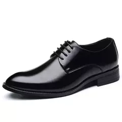 Zapatos de cuero transpirables para hombre, calzado Formal de negocios, Punta puntiaguda, con cordones, para boda, talla grande, Amazon - comprar en línea