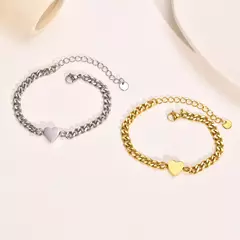 Pulseras de Pareja Love Heart de Acero Inoxidable – Elegancia Ajustable - comprar en línea