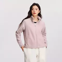 Semir-abrigo Polar antiestático para mujer, chaqueta holgada de invierno con manga raglán y cuello levantado, novedad de 2024 - Eleganzie