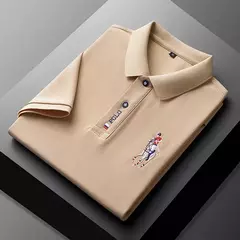 Image of Camisa POLO de manga corta de moda informal bordada de verano para hombre Top cómodo