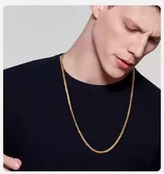 Vnox Punk Rock Foxtail Franco Collares de cadena para hombres y niños, collar de eslabones cubanos de acero inoxidable chapado en oro, joyería hippie fresca - Eleganzie