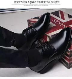 Primavera y otoño, zapatos de cuero formales de negocios informales británicos, zapatos de hombre, zapatos individuales con aumento, zapatos casuales, traje - tienda en línea