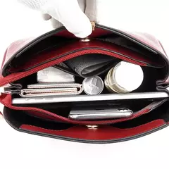 Bolso de mano de cuero de alta calidad para mujer, bolsa de hombro multifuncional, de diseñador de lujo, Color sólido en internet