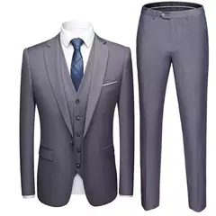 Traje elegante para hombre para boda, 3 piezas, 2 conjuntos, chaquetas, chaleco, pantalones, Blazers, abrigos formales de negocios para novio, disfraz 2025