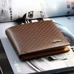 Hombres Cartera de cuero PU, tarjetero corto de lujo, monedero para hombre, billeteras Rfid portátiles plegables de negocios para hombre, monedero