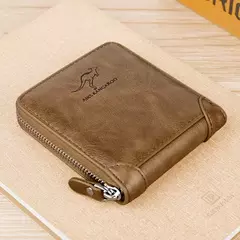 Cartera de cuero para hombre de lujo para hombre Monedero masculino con cremallera tarjeteros con bolsillo para monedas carteras Rfid regalos para hombres bolsa de dinero - comprar en línea