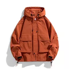 Chaqueta con capucha para hombre, cortavientos de moda juvenil, abrigo deportivo para exteriores, ropa para senderismo y Camping, novedad