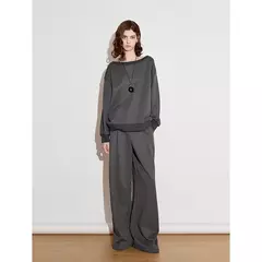 TOYOUTH, pantalones informales para mujer, primavera 2025, nuevo estilo deportivo, pantalones largos rectos de pierna ancha con cordón brillante y cintura elástica - tienda en línea
