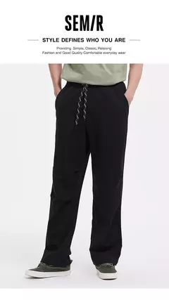 Semir-pantalones Cargo para hombre, pantalones de trabajo de punto de estilo militar, holgados, de pierna recta, para uso informal y al aire libre, verano 2025 - tienda en línea