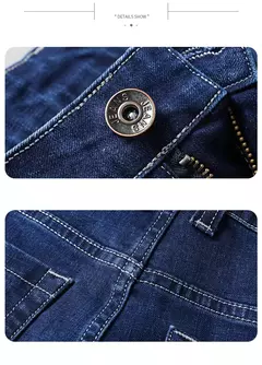 Pantalones vaqueros rectos holgados de talla grande 40 42 44 46 para hombre, pantalones elásticos informales de negocios, pantalones vaqueros azules clásicos para hombre