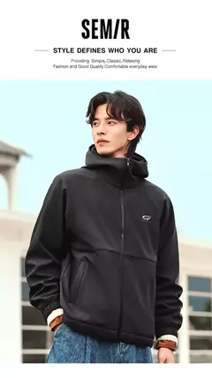 Semir-Chaqueta con capucha de lana Polar para hombre, ropa de invierno con estampado holgada, de tres capas, de terciopelo, novedad de 2024 on internet