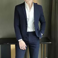 2023Boutique de gama alta nuevos hombres (traje + pantalones) vestido de fiesta de boda británico moda informal de negocios tendencia guapo conjunto de dos piezas