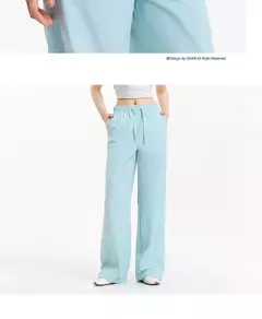Semir pantalones casuales para mujer que absorben la humedad ajuste relajado pierna ancha 2025 nuevo verano sensación fresca protección solar pantalones largos en internet