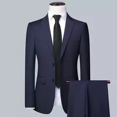 Traje de negocios de Color sólido para hombre 2025, moda de alta calidad para banquete, boda, tendencia, novio, padrino individual 3/2/1 - buy online