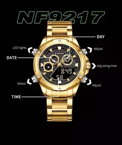 Reloj de pulsera de cuarzo de acero inoxidable militar deportivo para hombre de la mejor marca NAVIFORCE, cronógrafo, reloj Masculino 2024 - online store