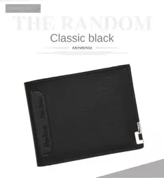Moda masculina Cartera de cuero PU tarjetero corto monedero para hombres diseñador de lujo billetera masculina portátil pequeño tarjetero carteras en internet