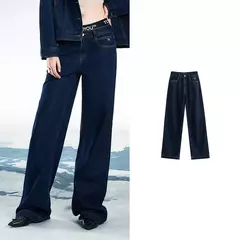 TOYOUTH, pantalones vaqueros de mezclilla para mujer, primavera 20220, nueva pierna ancha de acetato, cintura media baja, pantalones de pierna ancha rectos ajustados en internet