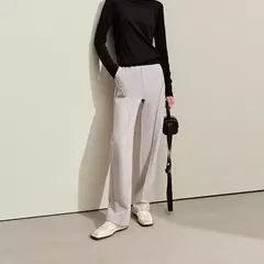AMII minimalismo 2024 primavera nuevo Arco Split pantalones casuales de las mujeres de cintura alta pantalones de plátano básico femenino pantalones sueltos 12421059 - comprar en línea