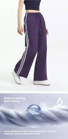 Semir pantalones casuales para mujer que absorben la humedad ajuste relajado pierna ancha 2025 nuevo verano sensación fresca protección solar pantalones largos - tienda en línea