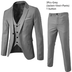 Image of Trajes de boda para hombres Blazers 3 piezas boda negocios 2 conjuntos chaleco pantalones abrigos chaquetas clásicas completas de lujo formales